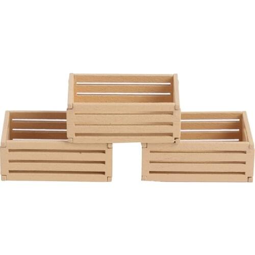 3pcs Dollhouse Miniature Mini wooden fruit frame For 1:12 Dollhouse