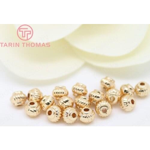 10PCS 5x4MM 24K Champagne Gold Color Plated Brass Lantern Spacer Beads High Quality Diy Jewelry Accessories