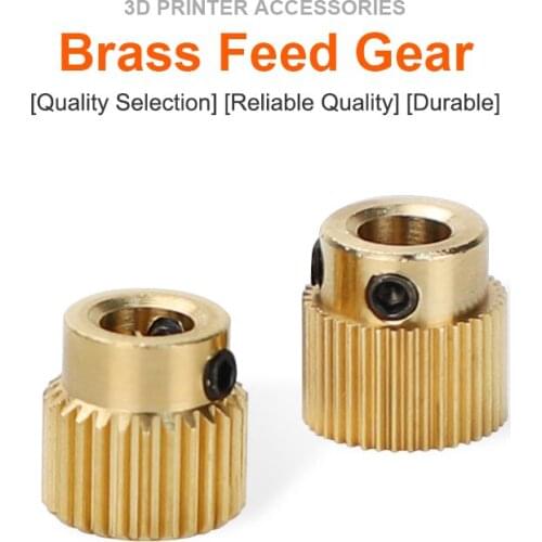 MK7 MK8 Extruder Feeder Pulley Gear 26/40 Teeth Bore 5mm Mendel Extruder Drive Gear Brass 3D Printer Feeding Hobbed Wheel