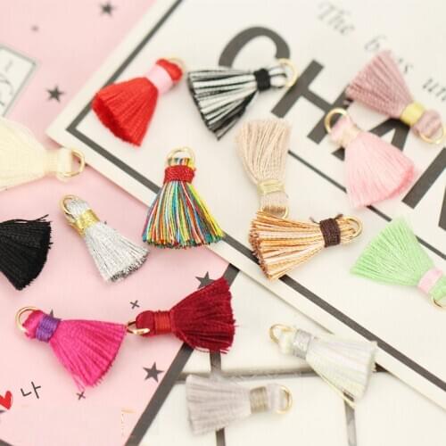 10pc Simple With a jump ring Fashion multicolor rayon tassel Earrings Drop charm Ear Studs tag Jewelry DIY headdress findings