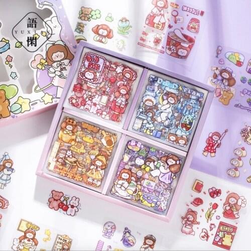 100pcs/Pack Sticker Cartoon Kid Student Journaling Decor Sticker Sheets Natural Scenery&Art Paintings Stationery Stickers Book