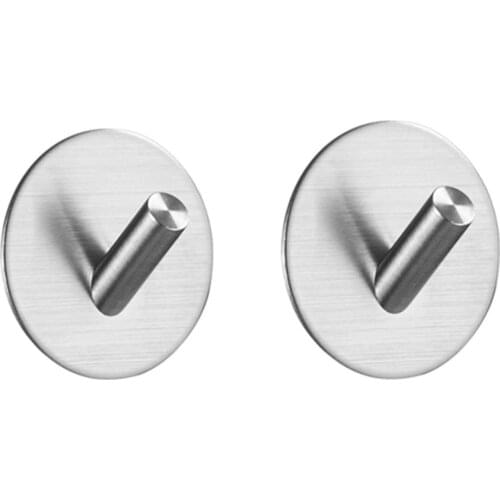 2pcs Bathroom Hanger Towel Hooks Stainless Steel Self Adhesive Hooks Hooks Heavy Duty Wall Hooks for Kitchen Bedroom Office