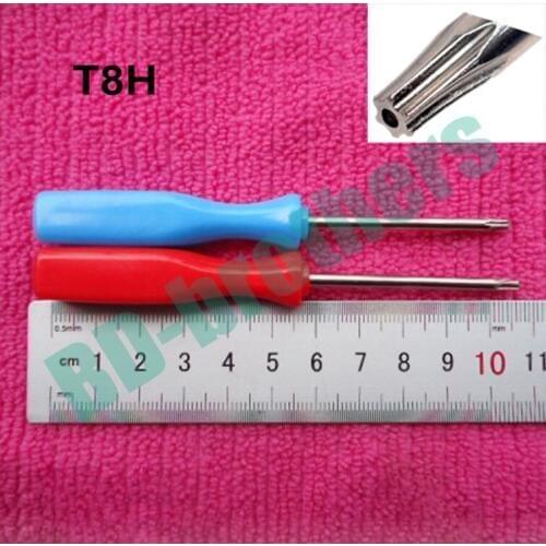 3 x 105mm 45# Steel Red / Blue T8 With Hole T8H Screwdriver for Xbox360 Control Handle Joystick Repair Screwdrivers 1000pcs/lot