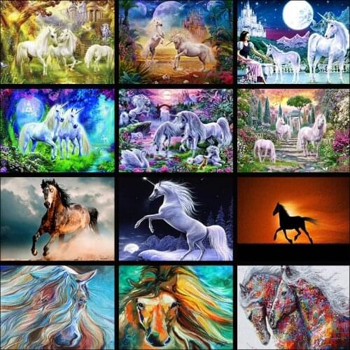 5d diy full diamond painting cross stitch animal horse 3D diamond embroidery artwork home decor kit