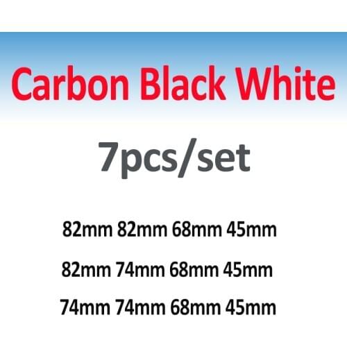 7PCS for bmw Carbon Fiber Black White PVC/Epoxy Hood Covers Boot Emblem 82mm 74mm 68mm Wheel Center Caps Steering Sticker 45mm