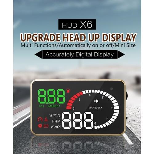 XUNMA mark car head screen OBD2 II eauobd overflight alarm system sun visor automatic voltage alarm
