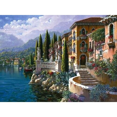 Frameless painting by numbers wall decor diy picture oil painting on canvas painting for home decor 4050 old town
