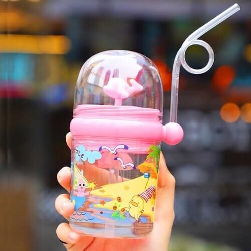 250ML Whale Sprays Water Bottle For Baby Outdoor Portable Cup with Straws Cartoon Infant Learn Feeding Water Bottle Milk bottle