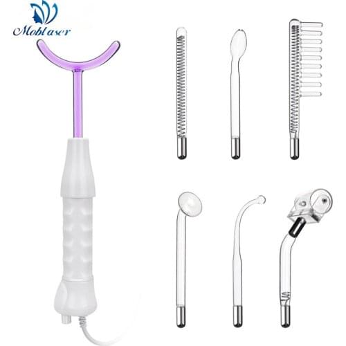 Portable 7 in 1 High Frequency Facial Machine Handheld Electrode Glass Tube Women Face Lifting Tightening Home Use Beauty Device