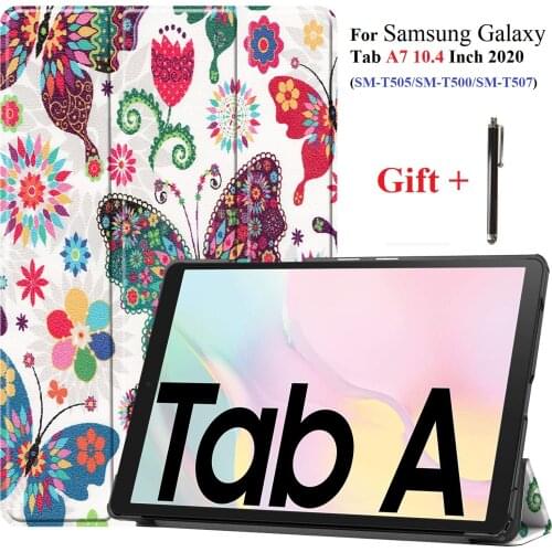 For Samsung Galaxy Tab S6 Lite Case 10.4" Galaxy Tab A7 SM-T500 505 A 10.1 2019 T510 A 8.0'' T290 Pu Leather Tablet Stand Cover