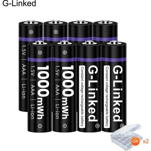 G-Linked 8pcs AAA Battery 1.5V Li-ion AAA Rechargeable Battery 1000mWh Batteries 3A Bateria Baterias