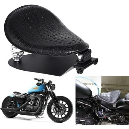 Alligator Leather Motorcycle Driver Solo Seat Spring Bracket Mounting Base Kit For Harley Sportster Bobber Chopper Custom