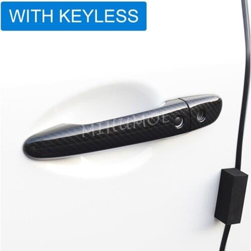 LHD Carbon Fiber w/ Keyless Door Handle Cover Trim For Mazda 2 3 6 CX3 CX5 CX9