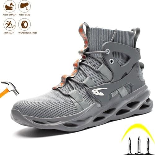 Men Safety Shoes Industrial Steel Toe Cap Work Boot Construction Advisable Anti-smashing Anti-piercing Breathable Comfort Sneake