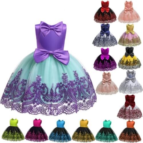 2020 new fashion childrens clothing Princess dress halter bow tutu lace dress