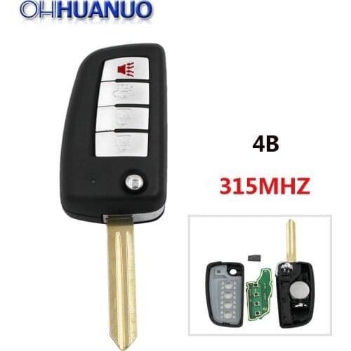 New Design Modified Folding Remote Key Fob Fit For Nissan VDO 4 Button 315MHZ ID46 Chip With Uncut Blade