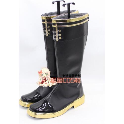 Tsukiuta Satsuki Aoi Black Adult Halloween Cosplay Shoes Boots X002