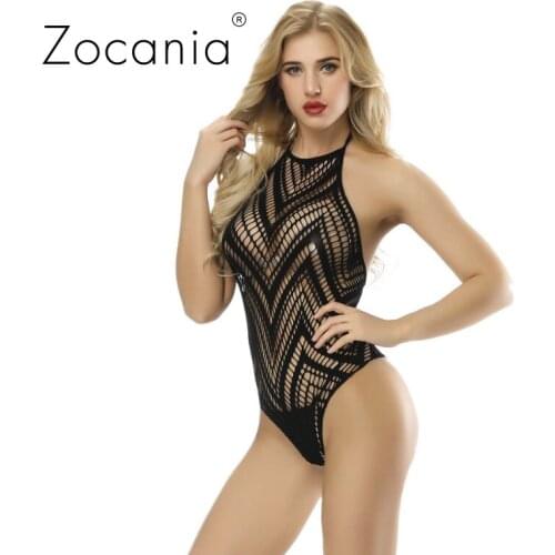 Solid Lace Bodysuit Women Hollow Out Perspective Sensual Lingerie Female Backless Sexy Underwear Grenadine Erotic Costumes