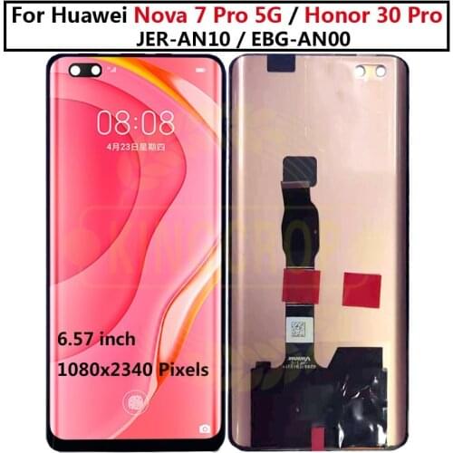 Original NEW for Huawei Honor 30 Pro LCD EBG-AN0 Touch Screen Digitizer Assembly For Huawei Nova 7 Pro LCD Display JER-AN10 LCD