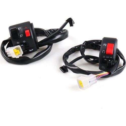 Motorcycle 7/8" Handlebar Control Switch Horn Turn Signal Headlight Fog Lamp Electric Start Switch Connector Push Button Switch