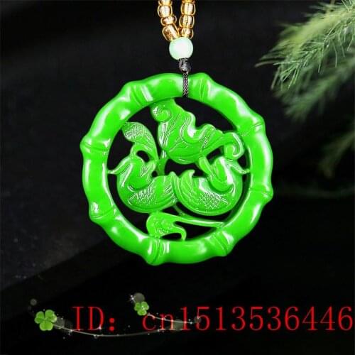 Jade Bird Pendant Chinese Fashion Necklace Jewelry Double sided Lovebirds Charm Amulet Gifts Natural Carved Jadeite