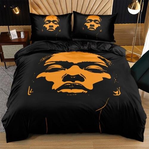 Bedding Sets King Size 3 Piece Duvet Cover Set Bed Linen Black and Gold Color Quilt/Comforter Covers African Elements Bedspreads