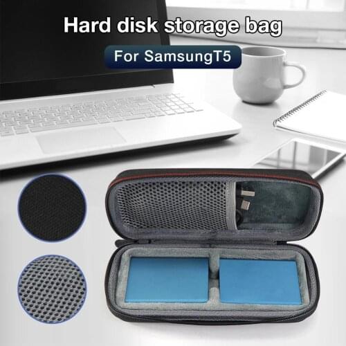 For Samsung T5 Hard Drive Silicone Case T3 Drive Carrying Case 2 Pack Storage Box Suitable for SamsungT5 Hard Disk Storage Bag