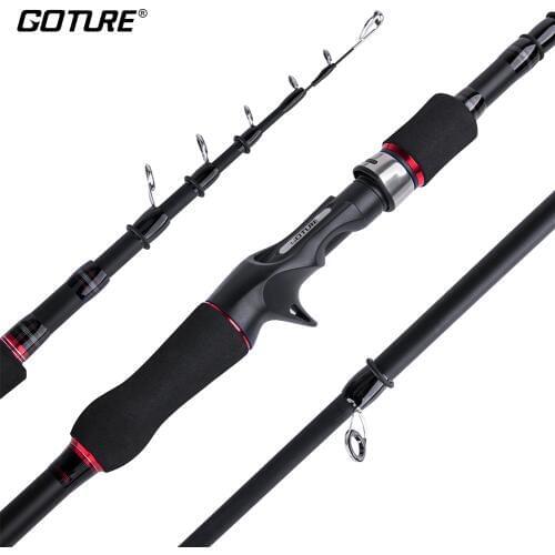 Goture Carbon Fiber Telescopic Fishing Rod 2.1m-3.0m Ultralight M Power Spinning Casting Fishing Pole For Sea and Fleshwater