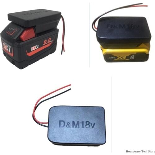 Universal in Milwaukee M18 18V Lithium Battery & Amp DeWalt DCB Series 14.4V/18V/20V lithium Battery DIY Electronic Line Adapter