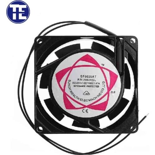 1 PC 8025 AC Cooling Fan SF8025AT 2082HSL 8025 80mm Sleeve Bearing 220-240V AC 2-Wire Case Cooling Fan