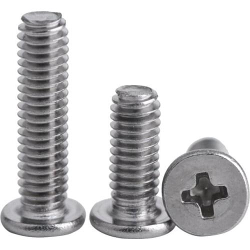 [M2M2.5M3M4] 304stainless steel cross flat head screw flat round head screw CM computer screw 100PCS