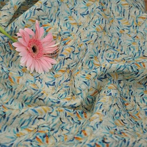 High quality ramie material Wicker printing sewing High grade robe dress cheongsam fabric