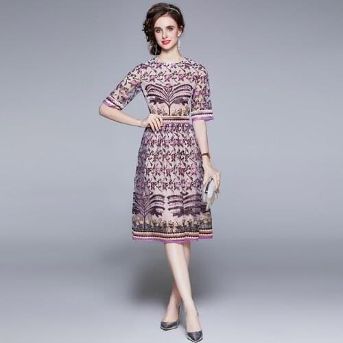 ZUOMAN Women Luxury Embroidery Mesh Dress Festa High Quality Long Elegant Party Robe Femme Vintage Floral Designer Vestidos