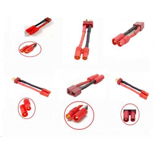 1 pcs HXT 3.5mm bullet to Deans T Plug male female Connector Converter with 14awg 50mm Silicone Charging Cable Battery Adaptor