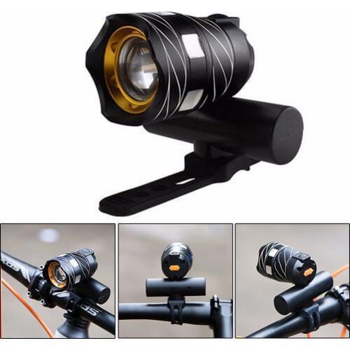 1600lm Zoomable XM-L T6 LED Bicycle Light Bike Front Lamp Torch Headlight with USB Cable Rechargeable Built-in Battery 3 Modes