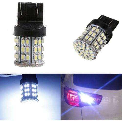 2pcs T20 Led Bulb W21W 7443 7440 64SMD 1206 Car Tail Stop Brake Light Turn Signal Reverse Backup Lamp White Lights