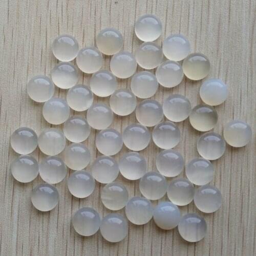 2018 fashion high quality natural white onyx round cab cabochon no hole beads for jewelry making 10mm wholesale 50pcs/lot free