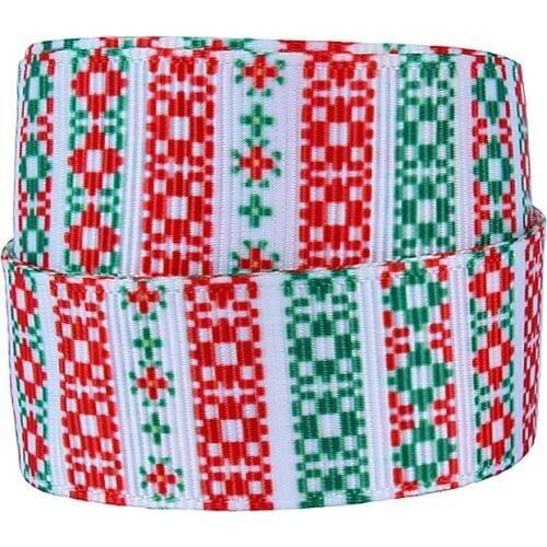 3'' Red Christmas printed grosgrain ribbon with beautiful design