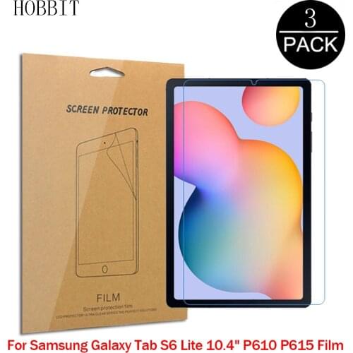 3Pcs PET Film For Samsung Galaxy Tab S6 Lite 10.4" P610 P615 SM-P610 SM-P615 Tablet Screen Protector Nano Explosion-proof Film