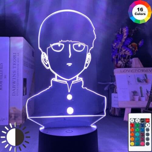 3d Lamp Anime Mob Psycho 100 Shigeo Figure Nightlight for Kids Child Bedroom Decorative Atmosphere Colorful Table Lamp Usb Gift