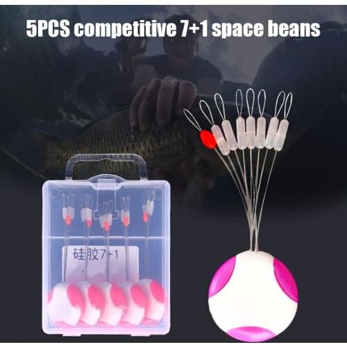 5pcs Fishing Stopper Silicone Float Bead Fishing Line Stops Space Bean Fishing Tackle Bait Accessories LA