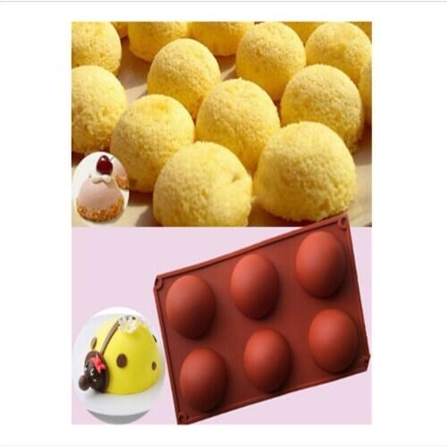 6 Holes Round Shape Silicone Cake Decorating Moulds DIY Chocolate Jelly Mold Cake Moulds Kitchen Baking Tools