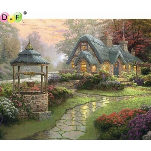 DPFdiamond painting cross stitch Fairy tale cottage DIY full square diamond embroidery mosaic home decor gifts kits handwork