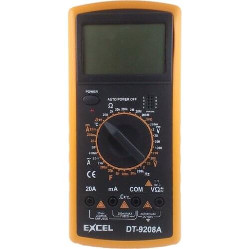 Digital Multimeter DC AC Voltage Current Resistance Capacitance Temperature Frequency Meter Tester EXCEL DT9208A Multimeters