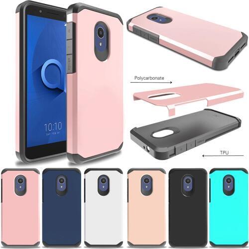 Dual Layer Hybrid Armor Case Shockproof Soft TPU & Hard PC Back Cover For Alcatel 1X Evolve / IdealXtra 5059R / TCL LX A502DL