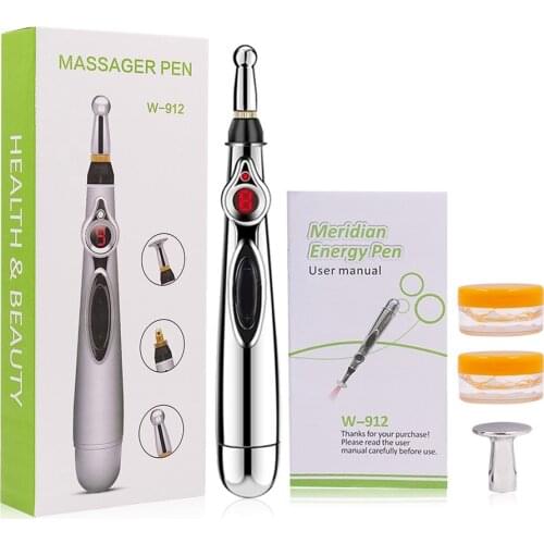 Electric Acupuncture Pen Body Pain Massager Laser EMS Magnet Therapy Heal Massage Pen Meridian Energy Pen Dropship Massageador