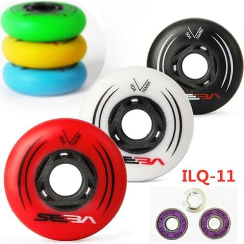 [Wheel + Bushing + Bearing] 8Pcs SEBA Street Invaders FSK Slalom Inline Skating 84A, ILQ-9 7 Beads ILQ-11 7 Beads 608 Bearing