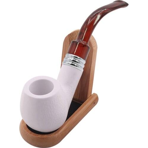 Creative Resin Tobacco Pipe Curved Red Tail White Filter Pipe Meerschaum Durable Cigarette Cigar Smoking Pipe Luxury Smoker Gift