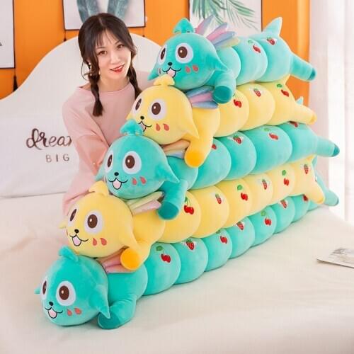 Cartoon Caterpillar Plush Toy Long Large Pillow, Holiday Gift 80-150cm