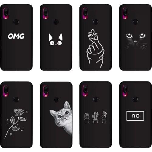 QAQsam Soft Silicone Cover For Xiaomi Redmi Y3 Case Painting Flower Cat Moon Matte Phone Cases Funda